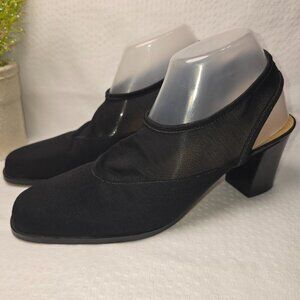CALICO BLACK ROUND TOE SLINGBACK HEEL MESH WOMENS SIZE 9